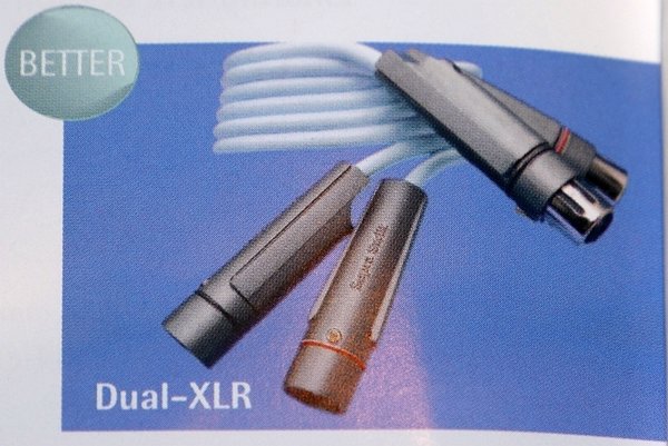 Dual 2 XLR - 2 XLR Audio Eisblau 0,5 Meter