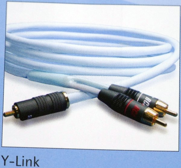 Y - Link 1 RCA auf 2 x RCA 6 Stecker eisblau 2 m